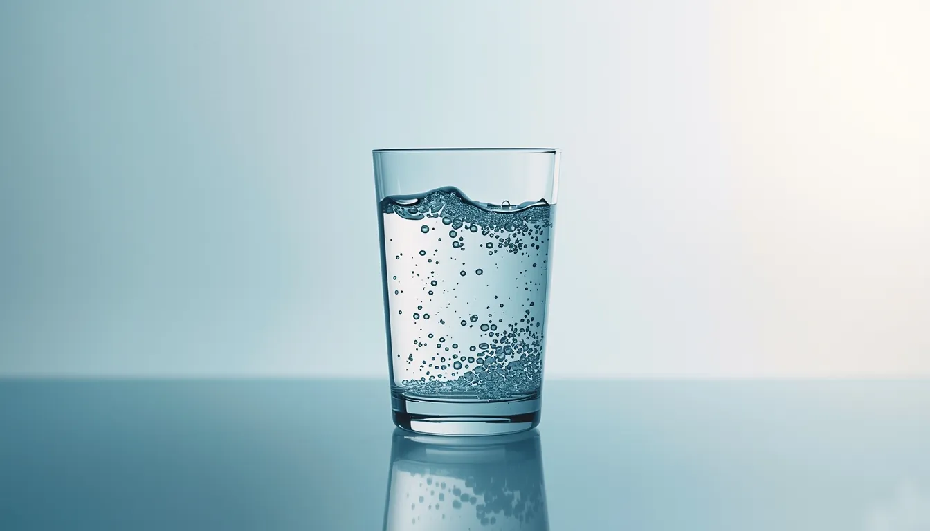 Glas zuiver water met belletjes